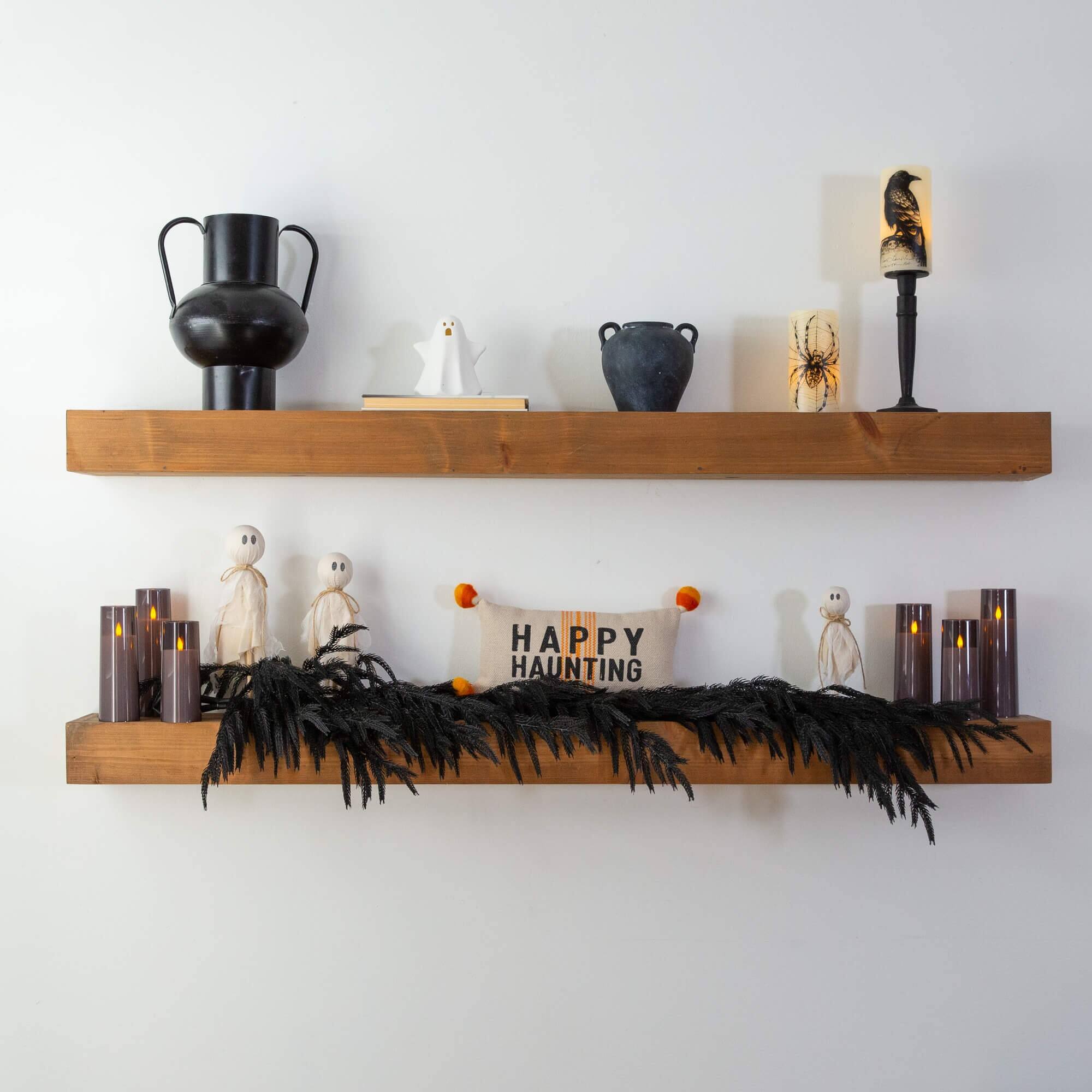 4ft. Artificial Real Touch Halloween Black Norfolk Island Pine Garland with Natural Look